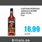 Allahindlus - CAPTAIN MORGAN
JAMAICA RUMM
40% 70 ML