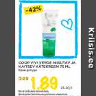 COOP VIVI VERDE NIISUTAV JA
KAITSEV KÄTEKREEM 75 ML
