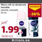 Nivea roll-on deodorant
Invisible