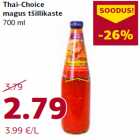 Магазин:Comarket,Скидка:Сладкий соус чили Thai-Choice
700 мл