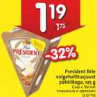President Brie valgehallitusjuust pähklitega, 125 g