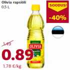 Allahindlus - Olivia rapsiõli
0,5 L