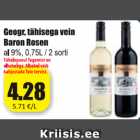 Geogr. tähisega vein Baron Rosen