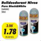 Allahindlus - Rulldeodorant Nivea Pure Black&White (naistele)50ml
