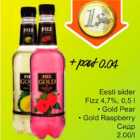 Allahindlus - Eesti siider Fizz 4,7%, 0,5l *Gold Pear *Gold Raspberry