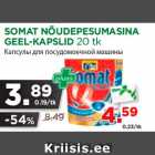 SOMAT NÕUDEPESUMASINA
GEEL-KAPSLID 20 tk