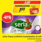 Serla Orava 3-kihiline tualettpaber, 8 rulli