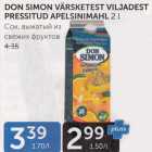 Allahindlus - DON SIMON VÄRSKETEST VILJADEST PRESSITUD APELSINIMAHL 2 L