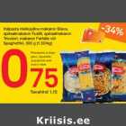 Allahindlus - Italpasta riisikujuline makaron Biava, spiraalmakaron Fusilli, spiraalmakaron Tricolori, makaron Farfalle või Spaghettini,500g