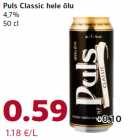 Alkohol - Puls Classic hele õlu
4,7%
50 cl