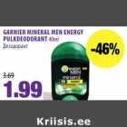 GARNIER MINERAL MEN ENERGY
PULKDEODORANT 