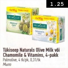 Tükiseep Naturals Olive Milk või Chamomile & Vitamins, 4-pakk