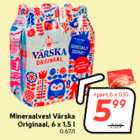 Allahindlus - Mineraalvesi Värska
Originaal, 6 x 1,5 l