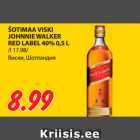 Allahindlus - ŠOTIMAA VISKI
JOHNNIE WALKER
RED LABEL
