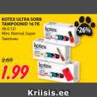 KOTEX ULTRA SORB
TAMPOONID 16 TK 