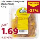Строоганов из печени
с печеным картофелем
400 г