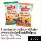 Kreemjuustu- ja sibula- või kukeseenemaitselised kartulikrõpsud
