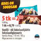 Vanilli- või šokolaadijäätis šokolaadiglasuuris