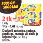 Kreekerid peekoniga, soolaga, paprikaga, juustuga või sibula ja hapukoorega