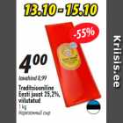 Traditsiooniline Eesti  juust 25,2% 