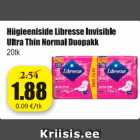 Hügieeniside Libresse Invisible Ultra Thin Normal Duopakk 20 tk