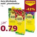 Aura jõhvikajook, multi-, ploominektar 1 l