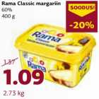 Allahindlus - Rama Classic margariin 60%, 400 g