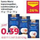 Santa Maria
küpsetuspulber,
vanilliinsuhkur ja
sidrunihape
