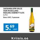 SAKSAMAA KPN VALGE 
VEIN MOSELLAND 
RIESLING KABINETT 8,5%, 0,75 l