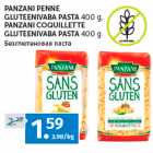 PANZANI PENNE 
GLUTEENIVABA PASTA 
400 g,
PANZANI COQUILLETTE 
GLUTEENIVABA PASTA 
400 g