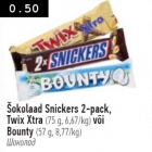 Allahindlus - Šokolaad Snickers, Twix, Bounty