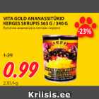 Allahindlus - VITA GOLD ANANASSITÜKID
KERGES SIIRUPIS 565 G / 340 G