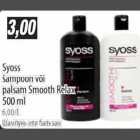 Allahindlus - Syoss šampoon või palsam Smooth Relax