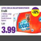 LOTUS EMILIA MAJAPIDAMISPABER 8 rulli 2-kihiline, valge