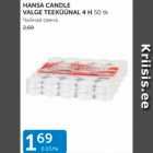 HANSA CANDLE VALGE TEEKÜÜNAL 4 H 50 TK