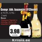 Alkohol - Geogr.täh. lauavein J.P.Chenet al 10,5%, 0,75L/2 sorti
