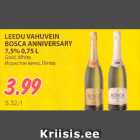 Allahindlus - LEEDU VAHUVEIN 
BOSCA ANNIVERSARY 
7,5% 0,75 L