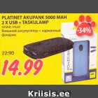 PLATINET AKUPANK 5000 MAH 
2 X USB + TASKULAMP