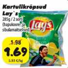 Allahindlus - Kartulikrõpsud Lay"s 285g/2 sorti (hapukoore- ja sibulamaitselised)