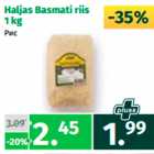 Allahindlus - Haljas Basmati riis
1 kg