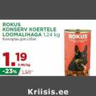 ROKUS
KONSERV KOERTELE
LOOMALIHAGA 1,24 kg