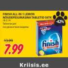 Allahindlus - FINISH ALL-IN-1 LEMON
NÕUDEPESUMASINA TABLETID 56TK