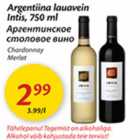 Alkohol - Argentiina lauavein Intis, 750 ml