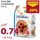 Магазин:Comarket,Скидка:4-зерновые хлопья Tartu Mill
500 г