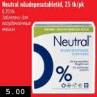 Neutral nõudepesutabletid, 25 tk/pk