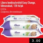 Allahindlus - Libero beebisalvrätikud Easy Change, lõhnavabad, 128 tk/pk