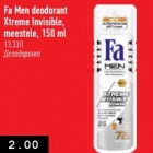 Allahindlus - Fa Men deodorant Xtreme Invisible, meestele, 150 ml