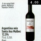 Argentiina vein Santa Ana Malbec