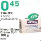 Allahindlus - Nivea tükiseep Creme Soft