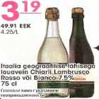 Alkohol - Itaalia lauavein Chiarli Lambrusco Rosso või Bianco